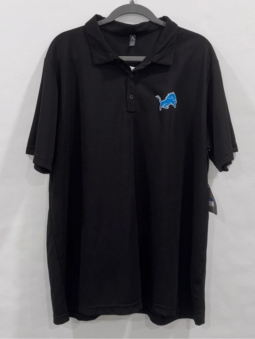 Detroit Lions Antigua Polo Shirt Men’s XL Black Performance Golf NFL Avalon